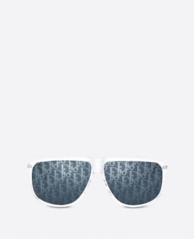 CD LINK S2U Crystal-Tone Rectangular Sunglasses With Dior Oblique Motif
